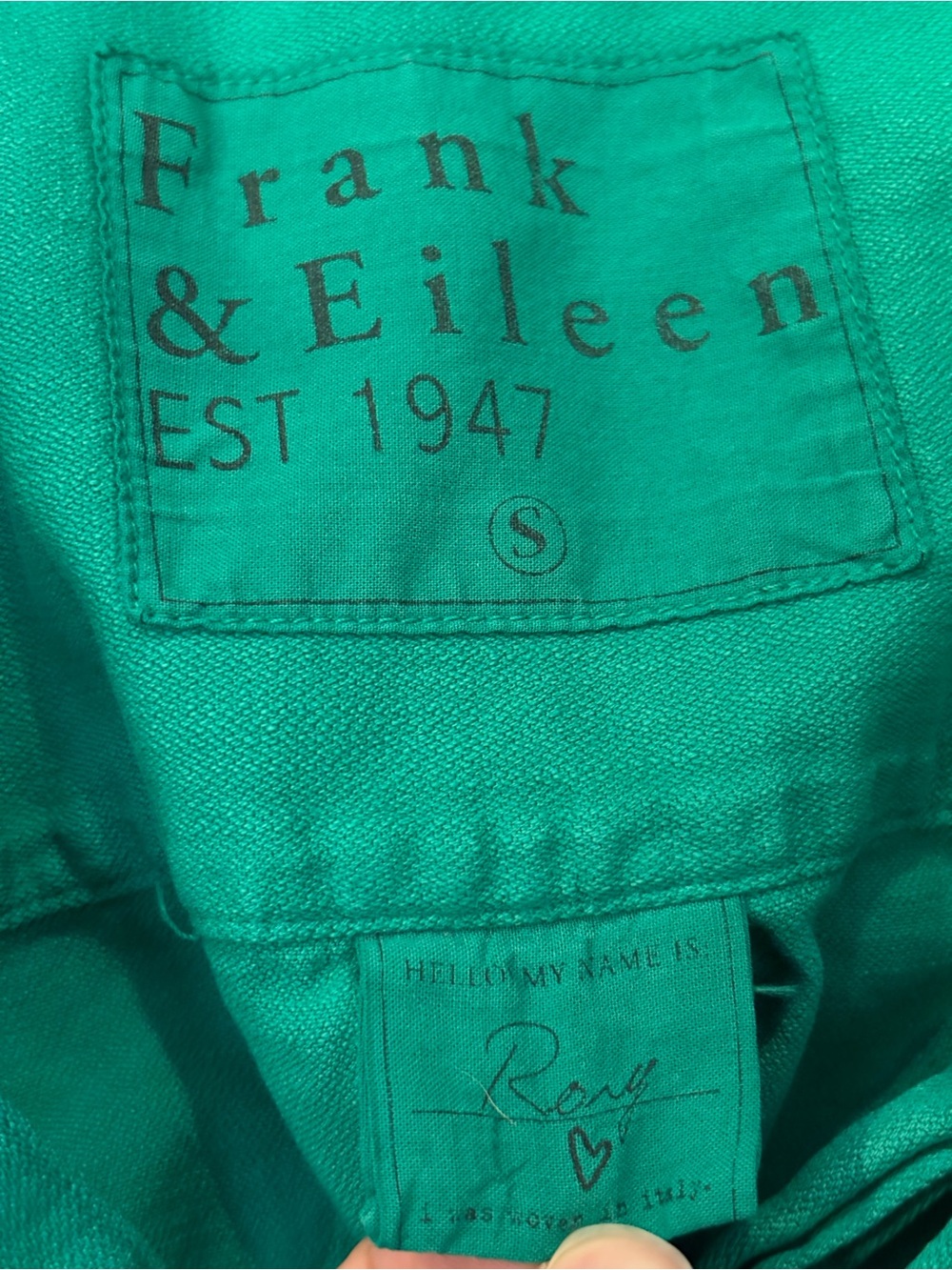 Frank & Eileen Clover Green Cotton Rory Maxi Shirt Dress S - Picture 9 of 9